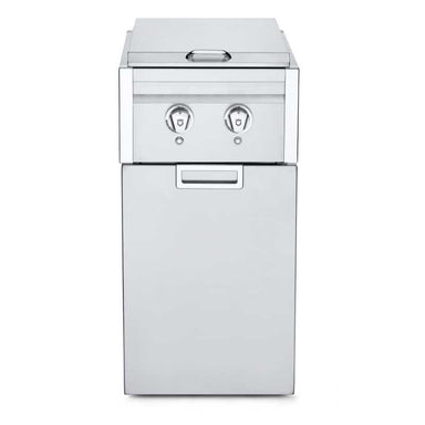 Crown Verity, Infinite Series, Cabinet Module, Dual Side Burner, door closed, front view, Stainless Steel