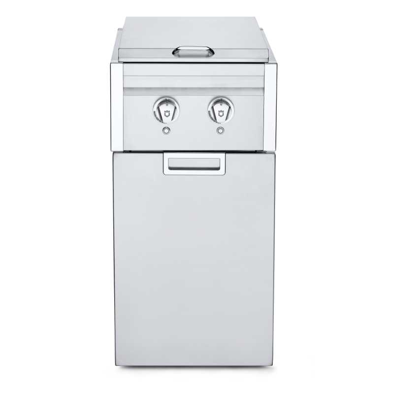 Crown Verity, Infinite Series, Cabinet Module, Dual Side Burner, door closed, front view, Stainless Steel