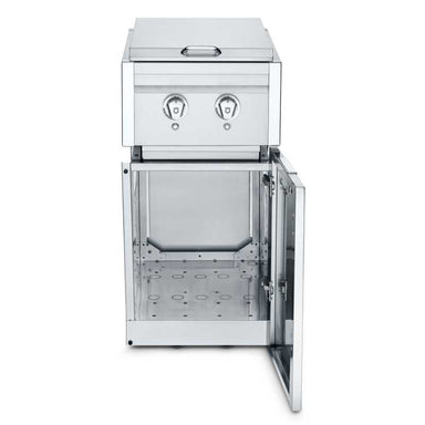 Crown Verity, Infinite Series, Cabinet Module, Dual Side Burner, door open, front view