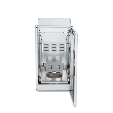 Crown Verity, Infinite Series, Cabinet Module, propane tank folder, door open, front view