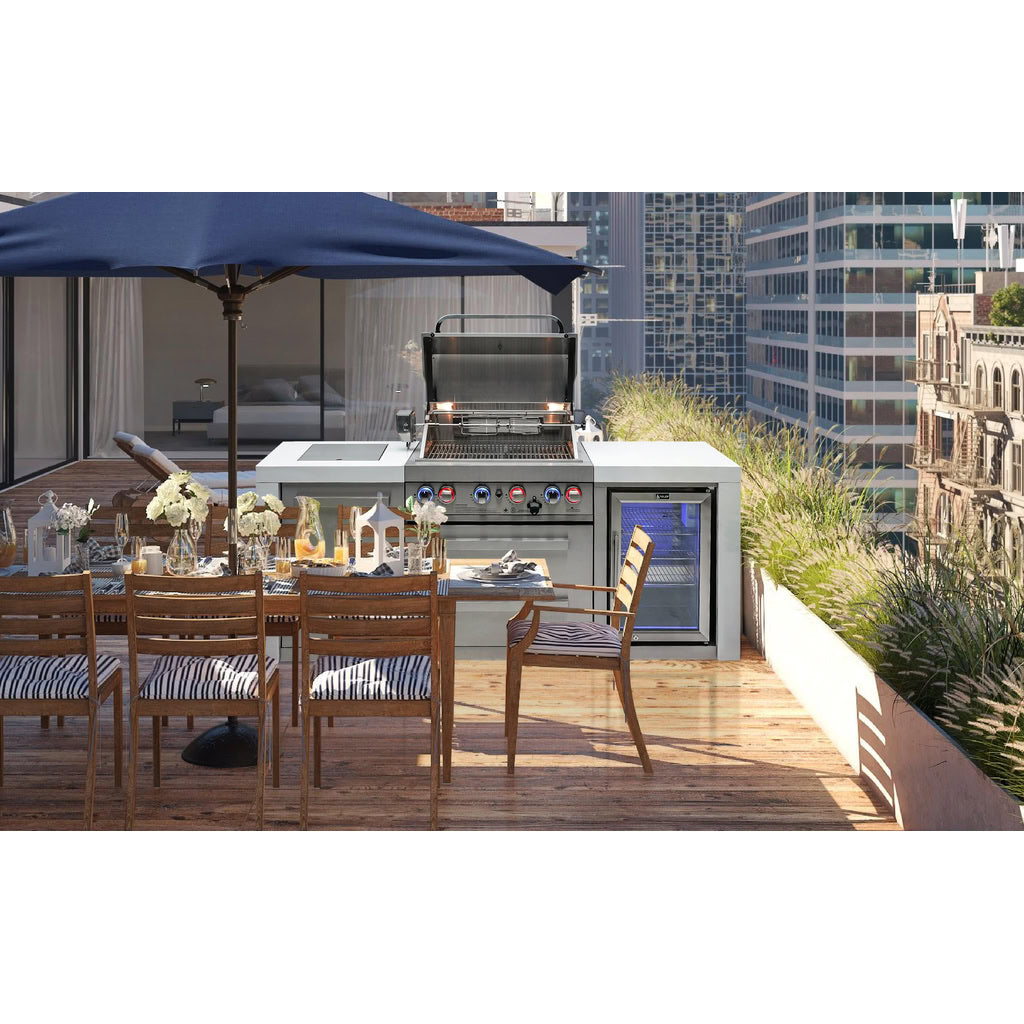Mont Alpi 400 Deluxe Island with Fridge Cabinet Outdoor Kitchen