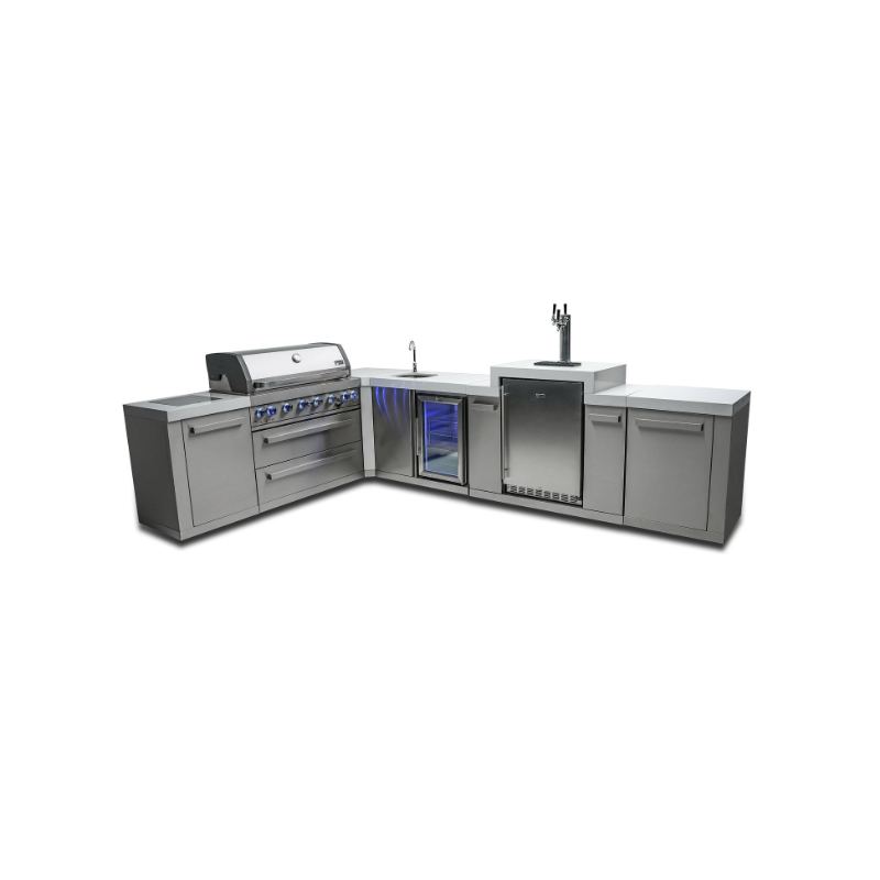 Mont Alpi 805 Island 90 Degree Corner Kegerator and Beverage Center Outdoor Kitchen