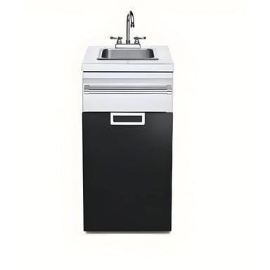 Crown Verity, Infinite Series, Sink Cabinet Module, with water heater and pump, front view, Alaska midnight colour