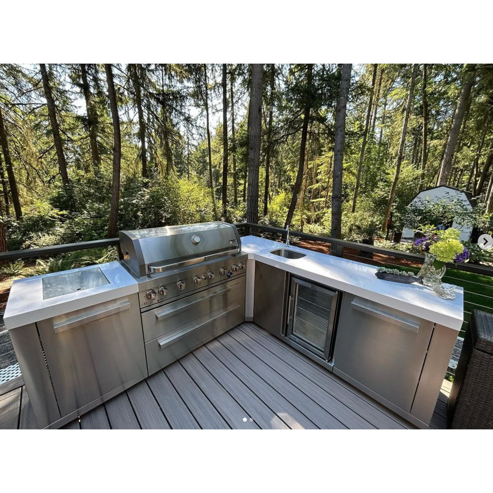 Mont Alpi 805 Island 90 Degree Corner and Beverage Center Outdoor Kitchen