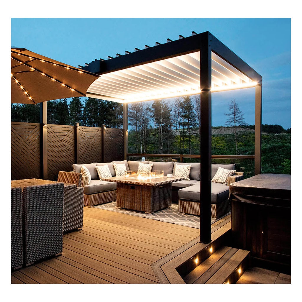 Lousol Aluminum Pergola with Louvered Roof 10x12 Kit