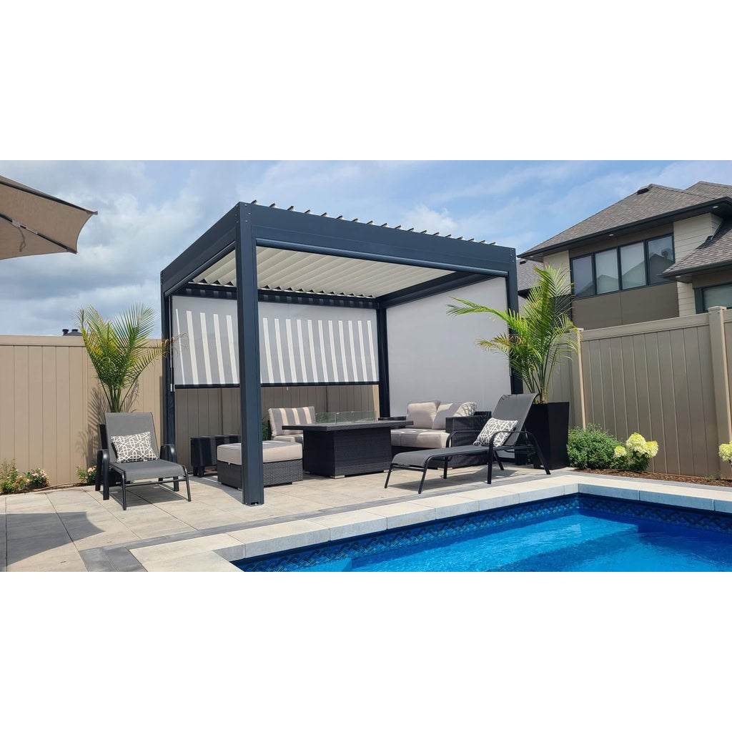 Lousol Aluminum Pergola with Louvered Roof 10x12 Kit