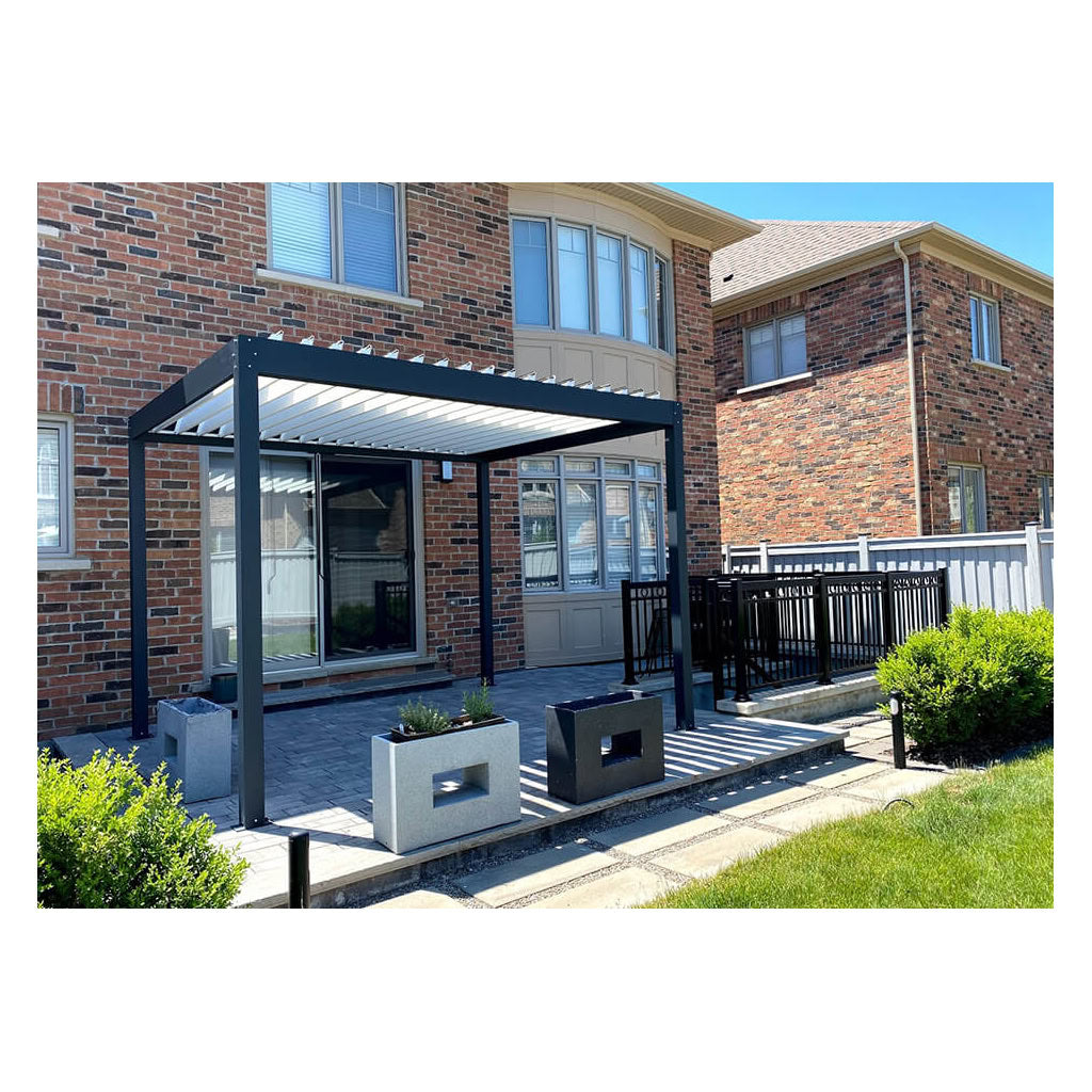 Lousol Aluminum Pergola with Louvered Roof 10x12 Kit