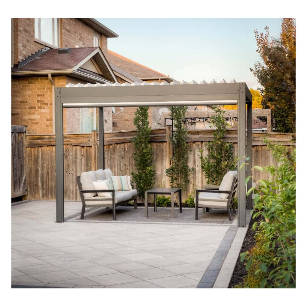 Lousol Aluminum Pergola with Louvered Roof 10x12 Kit