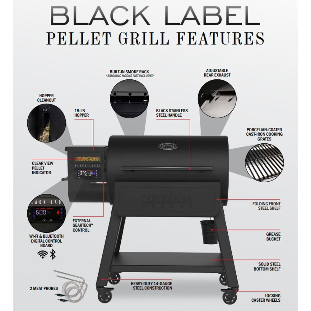 Louisiana Grills 1200 Black Label Series Pellet Grill with WIFI Control