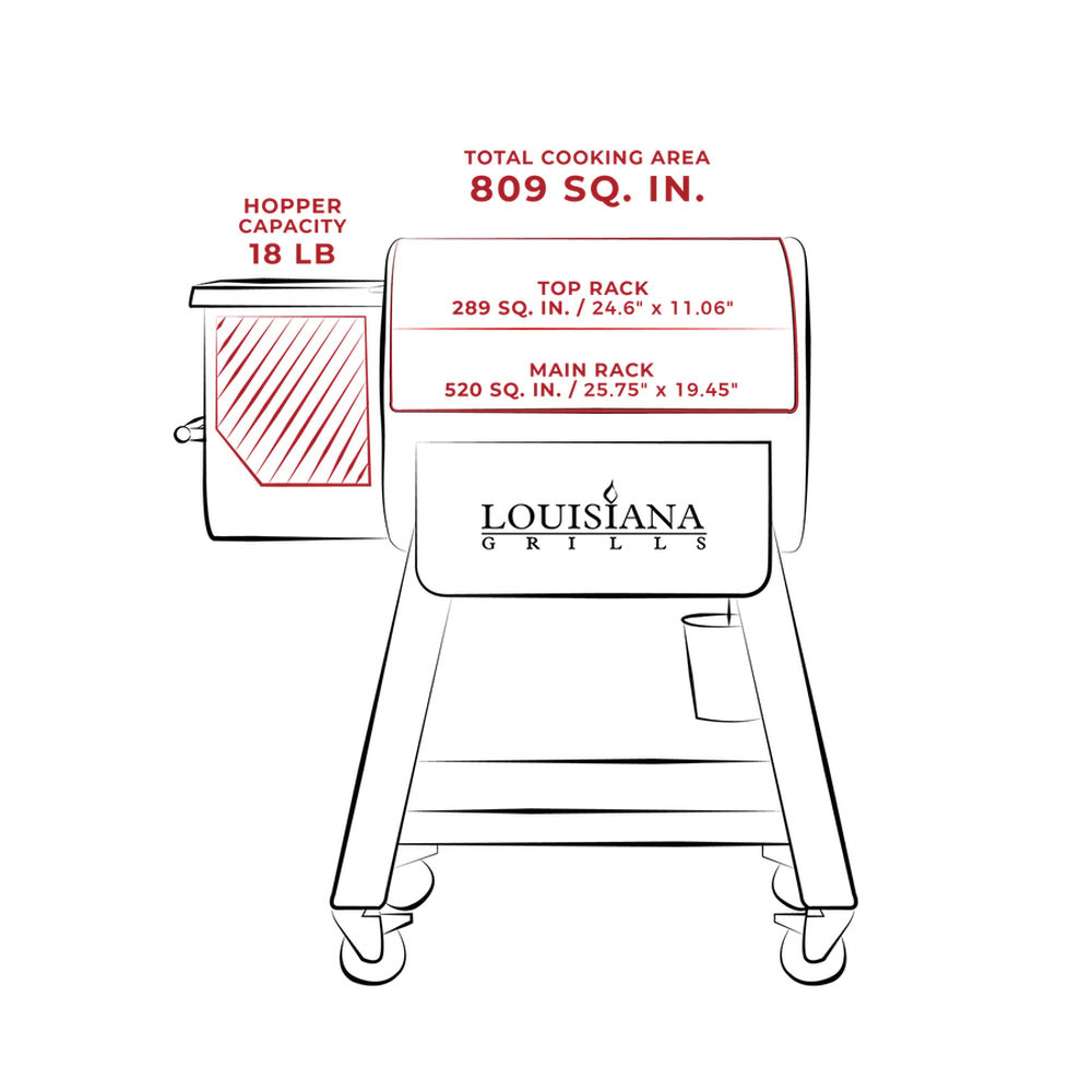 Louisiana Grills 800 Black Label Series Pellet Grill with WIFI Control