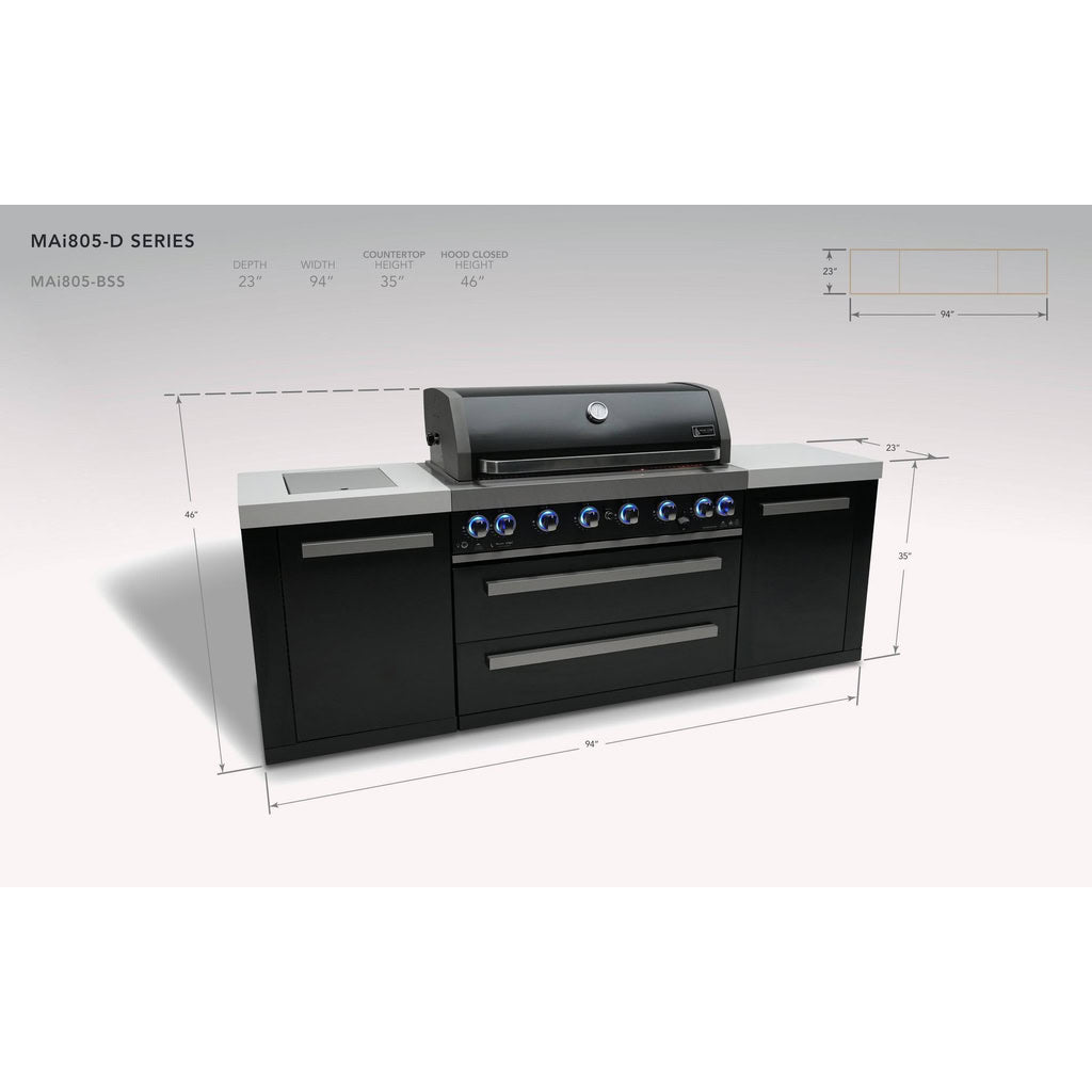 Mont Alpi 805 Black Stainless Steel Island Outdoor Kitchen