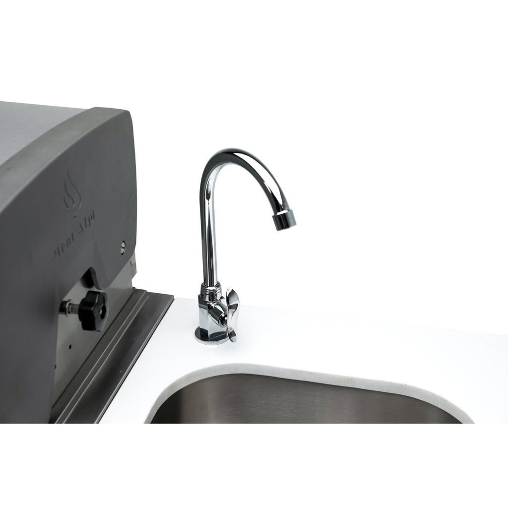 Mont Alpi 805 Black Stainless Steel Island with 90 Degree Corner and Beverage Center