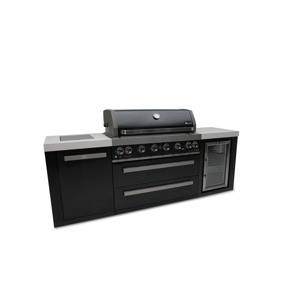 Mont Alpi 805 Black Stainless Steel Island with Fridge Cabinet