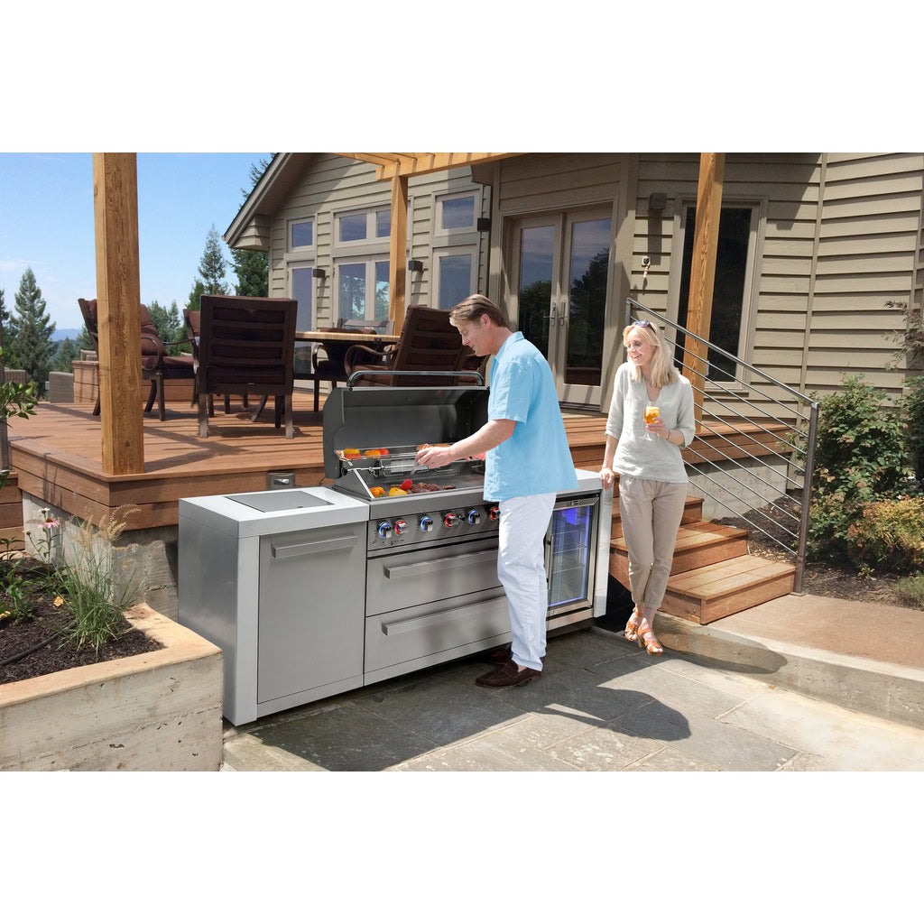 Mont Alpi 805 Deluxe Island with Fridge Cabinet Outdoor Kitchen
