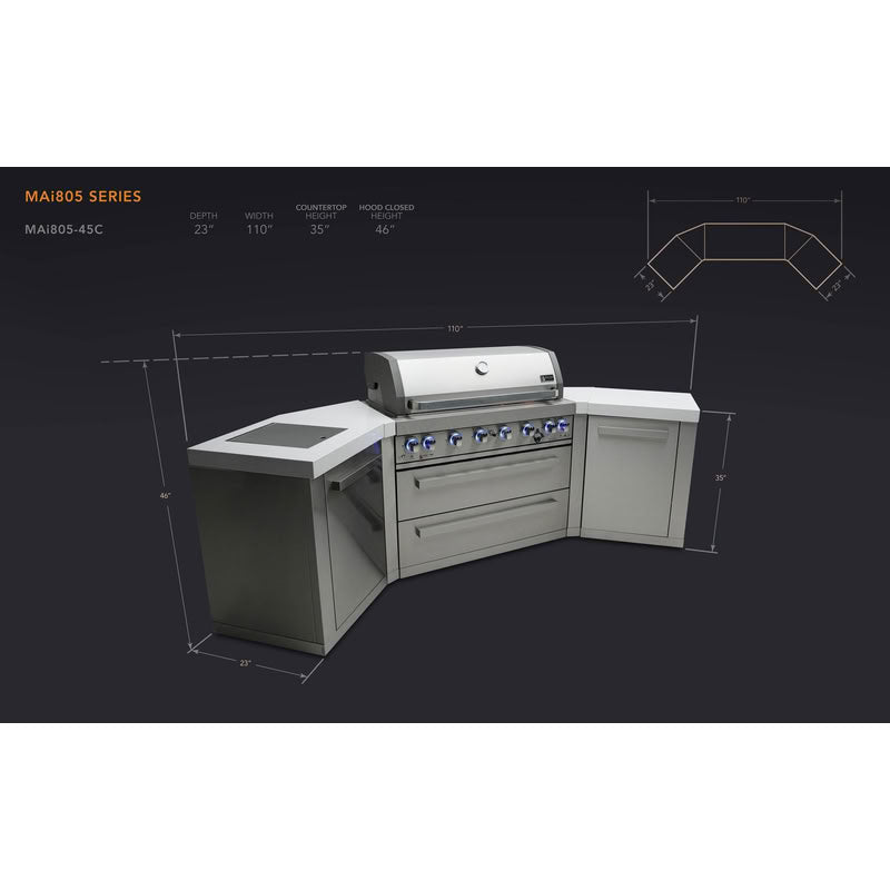 Mont Alpi 805 Island with 45 Degree Corners Outdoor Kitchen