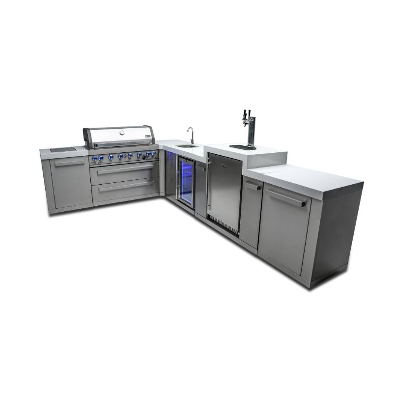 Mont Alpi 805 Island 90 Degree Corner Kegerator and Beverage Center Outdoor Kitchen