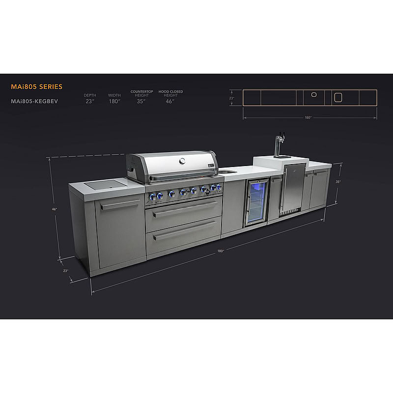Mont Alpi 805 Island Kegerator and Beverage Center Outdoor Kitchen