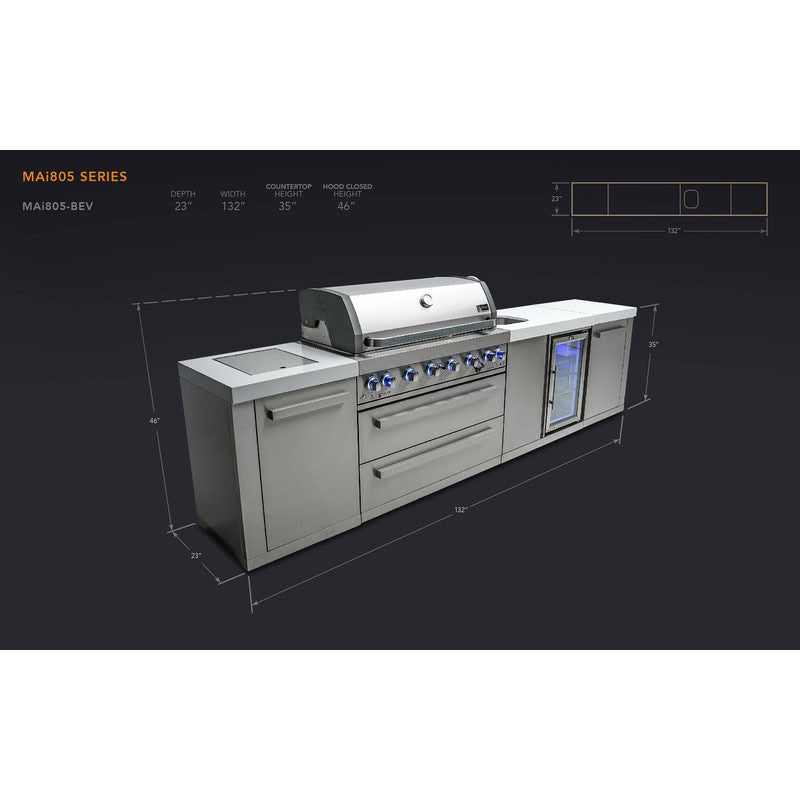 Mont Alpi 805 Island with Beverage Center Outdoor Kitchen