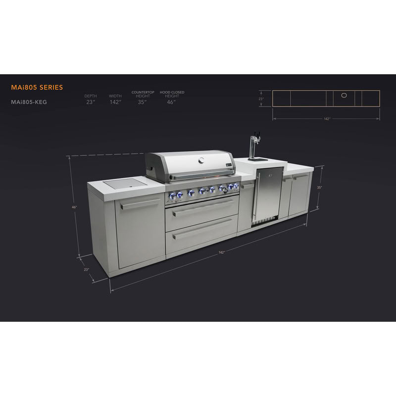 Mont Alpi 805 Island with Kegerator Outdoor Kitchen