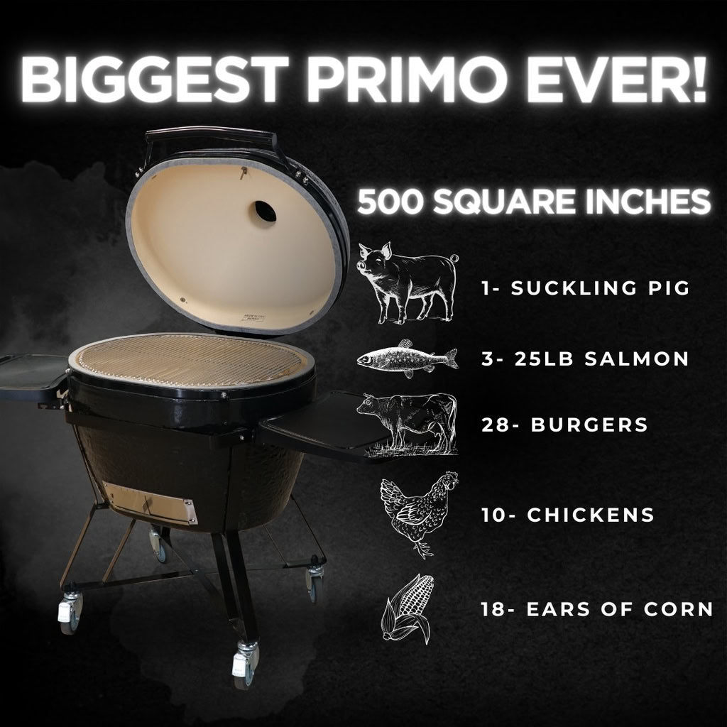 Primo Oval XX-Large Charcoal Ceramic Kamado Grill All-In-One Kit