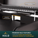 Halo Elite4B Griddle featuring a swing-away stainless steel warming shelf and integrated utensil squeegee.