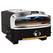 Halo Versa 16 Outdoor Pizza Oven with rotating pizza stone, stainless steel front and integrated temperature gauge.