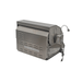 Rear angled view of Jackson Grills 3-burner Lux Series gas grill showing vented stainless steel housing and mounted grill light.