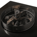 Jackson Grills Mountains West Fire Tall Table close-up of decorative fire media and stainless steel burner insert.