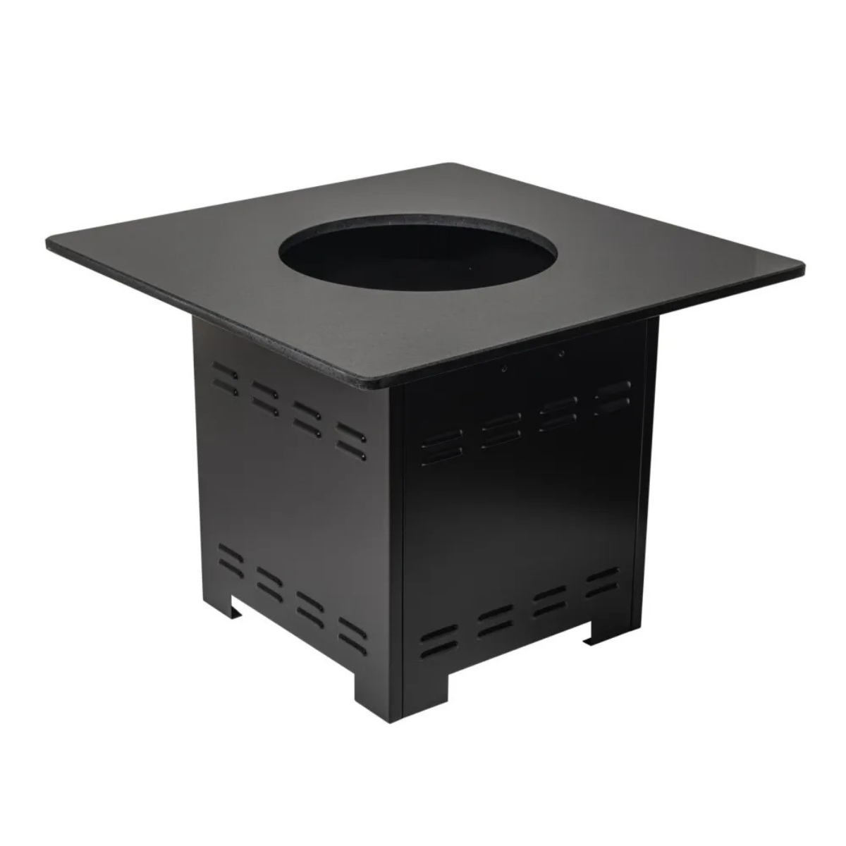 Jackson Grills Mountains West Fire Tall Table with open centre cut-out ready for burner installation.