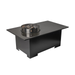 Jackson Grills Mountains West Fire Coffee Table with decorative fire media arranged inside the stainless steel burner ring.