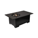 Jackson Grills Mountains West Fire Coffee Table with decorative fire media installed in the recessed burner area.