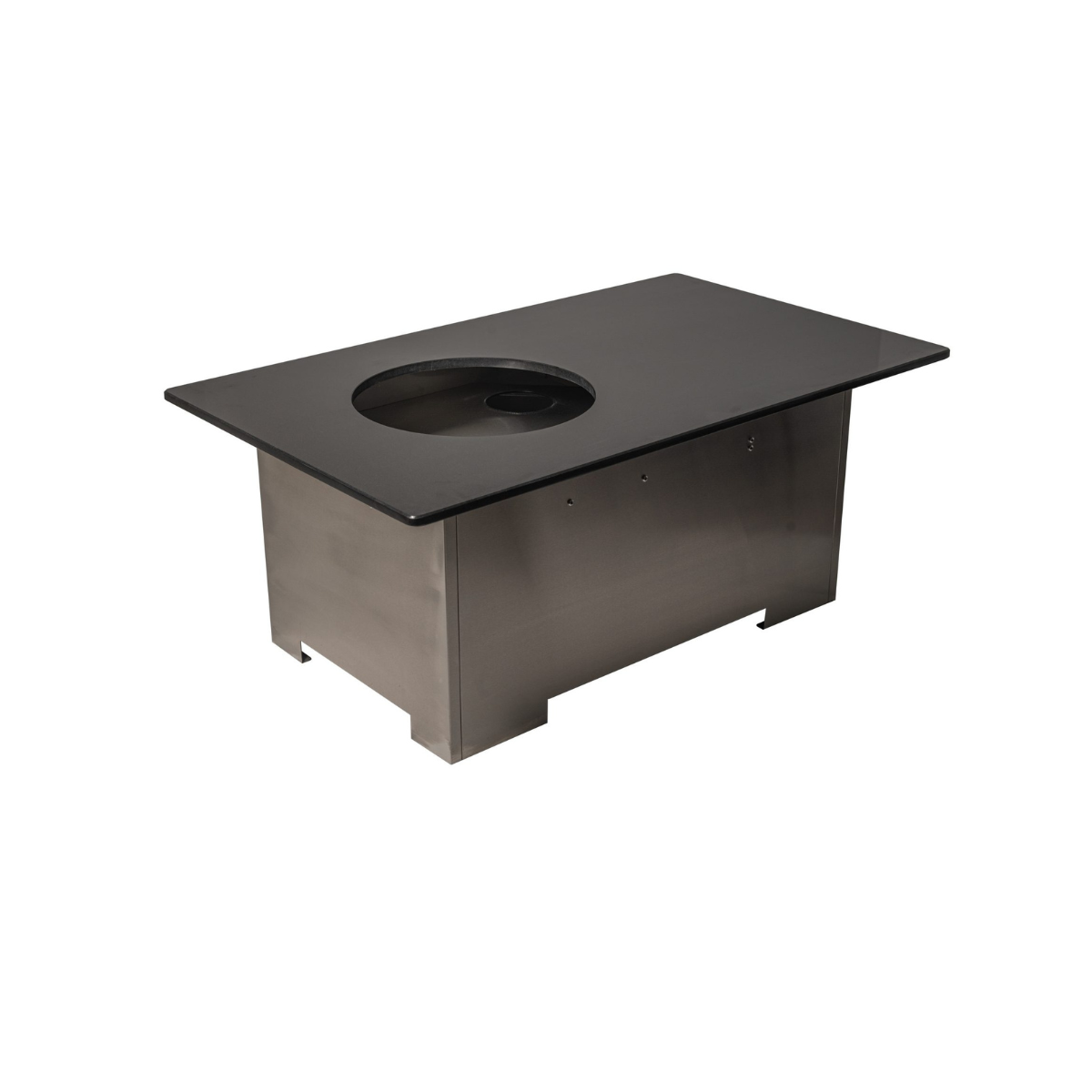 Jackson Grills Mountains West Fire Coffee Table showing the open fire pit cavity without accessories installed.