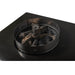 Jackson Grills Mountains West Fire Coffee Table close-up of decorative fire media and stainless steel burner insert.