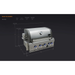 Mont Alpi 32-Inch Built-In Grill dimension diagram showing width, depth, hood-closed height, and hood-open clearance measurements.