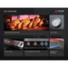 Mont Alpi grill feature overview highlighting infrared rear burner, temperature gauge, LED illuminated knobs, sear plates, and heavy-duty burners.