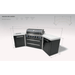 Dimension diagram of the Mont Alpi 805 Black Stainless Steel Island with 45-degree corners, showing overall width, depth, and height measurements.