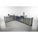 Studio display of the Mont Alpi 805 Deluxe Island featuring a gas grill, sink, kegerator, beverage center, and stainless steel cabinetry.