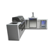 Angled view of the Mont Alpi 805 Deluxe Island with closed grill hood, kegerator, storage cabinet, and glass-door fridge.