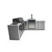 Side angle view of the Mont Alpi 805 Deluxe Island showcasing the built-in gas grill, kegerator, beer tap station, and spacious countertop workspace.