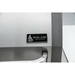Close-up of the Mont Alpi logo badge mounted on the stainless steel grill hood, showcasing the brand’s premium finish and craftsmanship.