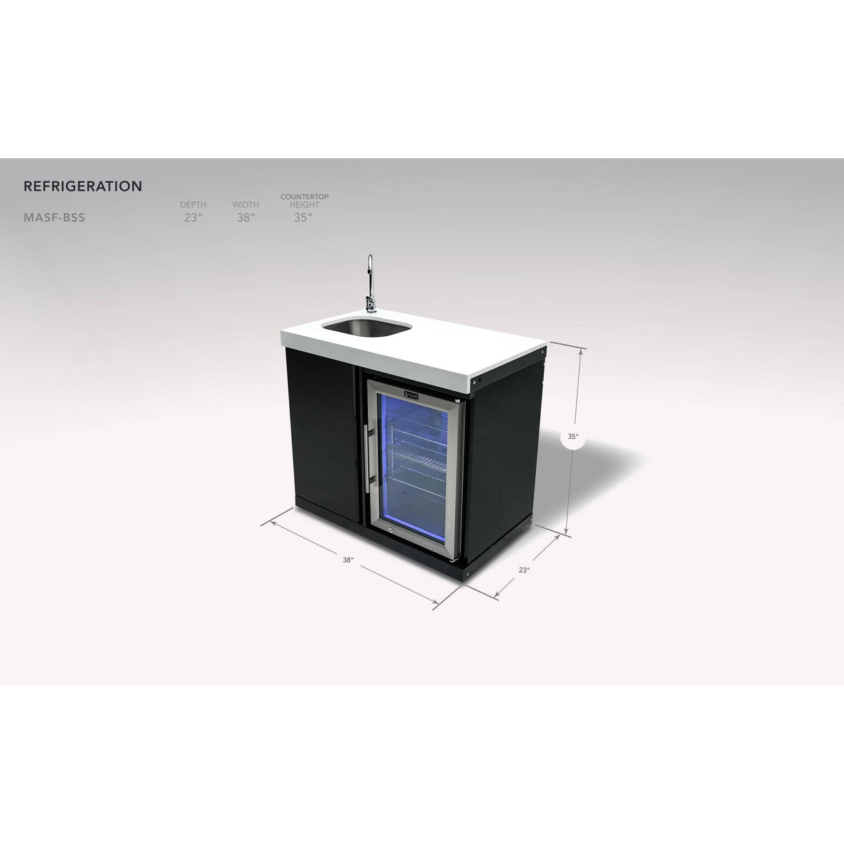 Mont Alpi Beverage Center with Sink and Outdoor Fridge