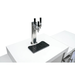 Detailed view of the triple beer tap tower with integrated drip tray on the Mont Alpi Kegerator.
