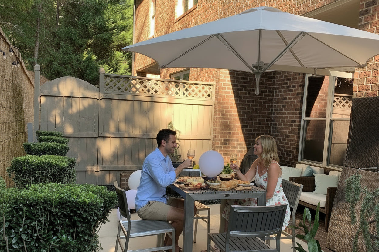 Umbrosa Paraflex Wall Mounted Umbrella Round — Patio Folks