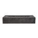 Pyromania Alchemy concrete fire table with elongated lava rock burner in dark grey finish.