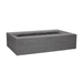 Grey Pyromania Millenia concrete fire table with recessed lava rock burner design.