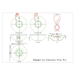 Technical drawing diagram of the Pyromania Shangri-La concrete fire pit with dimensions and burner layout.