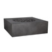 Pyromania Tao dark fire table with lava rocks and square modern design.
