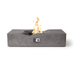 Front view of the Pyromania Venice fire table with modern concrete finish and central flame feature.