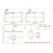 Technical drawing of the Pyromania Venice rectangle concrete fire pit with dimensions and burner layout.